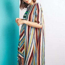 Designer brand XIAO colorful striped dress